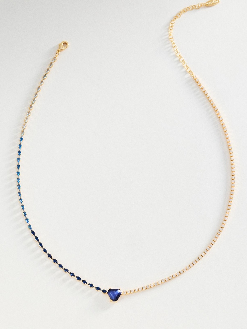 Anthropology Sapphire mixed chain necklace